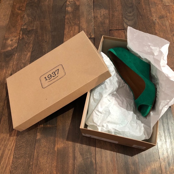 Madewell Green suede peep toe shoes - Picture 5 of 6